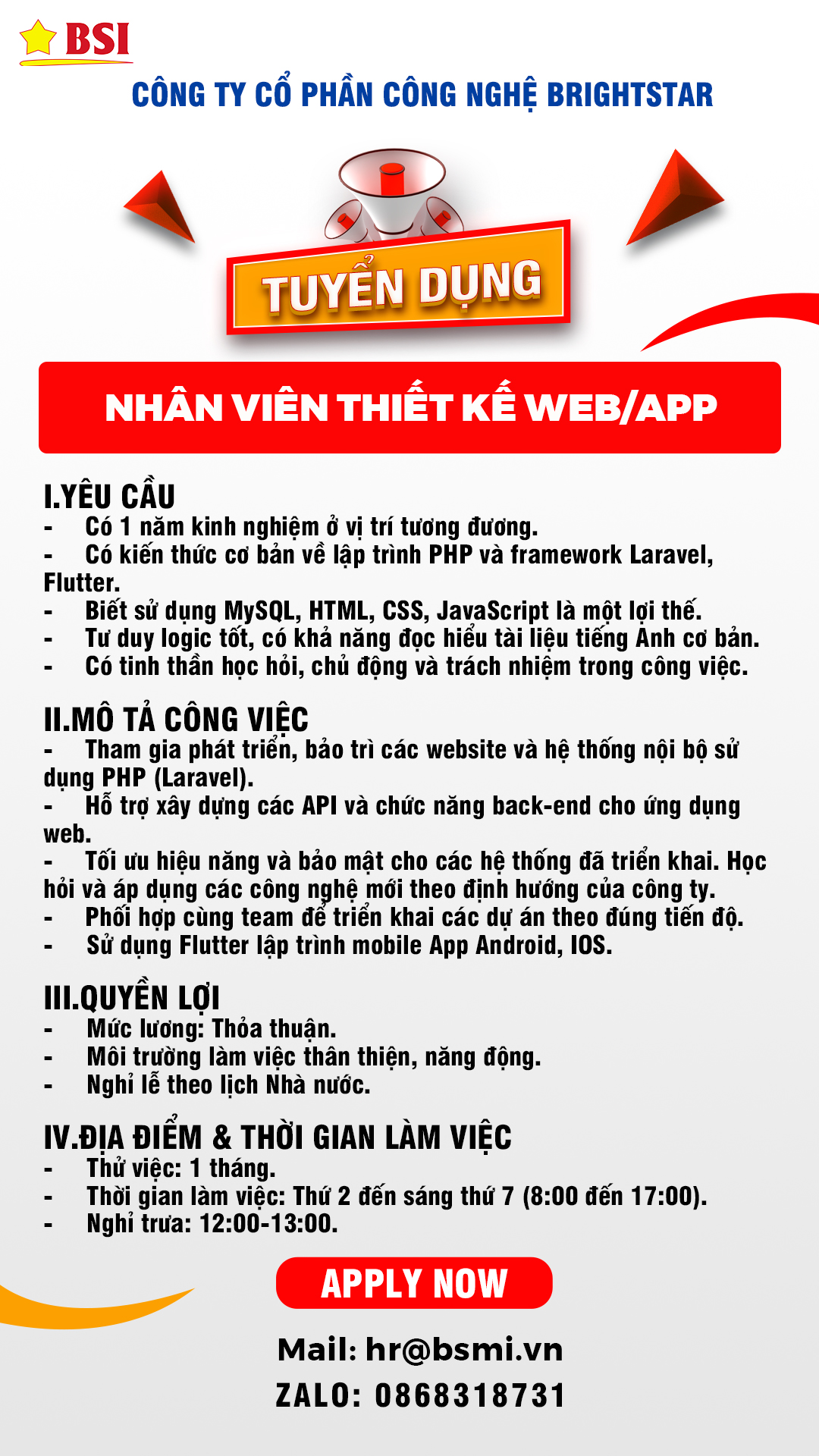 Tuyển Dụng Nhân Viên Thiết Kế Web/App